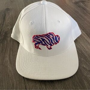 White Buffalo Bills Cap with Embroidered Buffalo